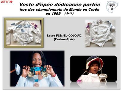 null 
LAURA FLESSEL-COLOVIC
ESCRIME
VESTE D'ESCRIME (EPEE)
CHAMPIONNAT DU MONDE 1999...