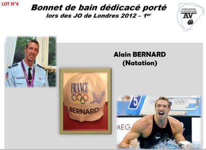 null ALAIN BERNARD 

NATATION 

BONNET DE BAIN 

JO DE LONDRES 2012 (MEDAILLE D'OR)...