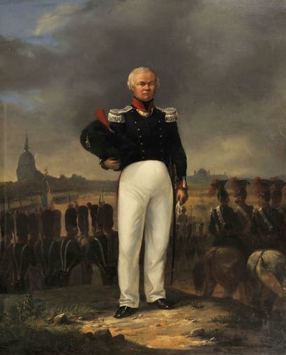 Jean-Adolphe BEAUCE (1818-1875) Portrait d'officier Toile. Signé en bas à droite...