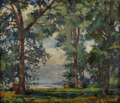 François GEO (1880-1968) Paysage Huile sur toile. Signée en bas à gauche. 46 x 55...