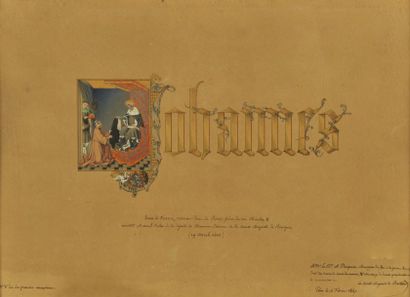 null Enluminure sur papier, milieu du XIXe siècle Johannes (Jean de France investit...