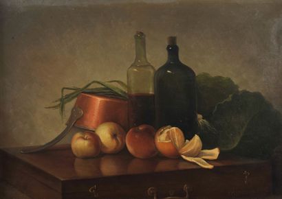 D. PELLERANO (XIXe-XXème siècle) D'après Saint Almes Nature morte aux fruits, légumes...