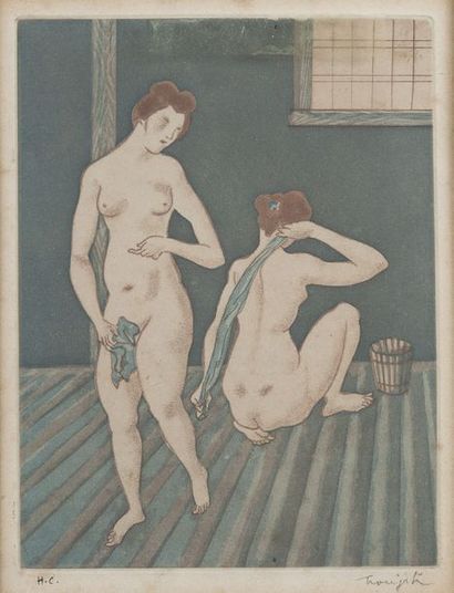 null 18771 D'après Foujita, Deux femmes à la toilette, lithographie hors commerce...
