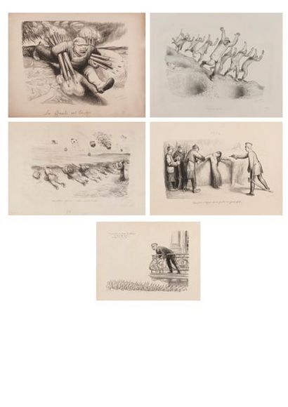 null Jean Veber (1864-1928) 

Ensemble de cinq lithographies : 

- marmites…gros...