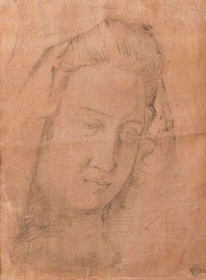 null Ecole ITALIENNE du XIXème siècle Portrait de femme dite Marie de Médicis Pierre...