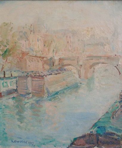 null Mykola Vassilievitch KRYCEVSKI 

(Kharkiv 1898 – 1961 Paris)

Vue du Pont-Neuf...