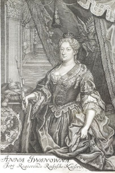 null Johann Georg Mentzel. 1733. Portrait de l’impératrice Anna Ioanovna.

Gravure...