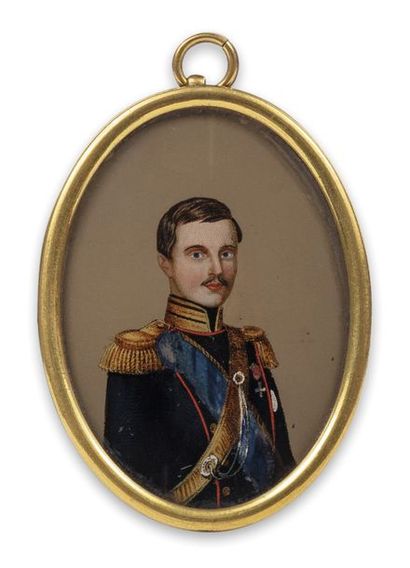 null Ecole russe vers 1850. Portrait d’un grand-duc de Russie, fils de Nicolas?Ier?;...
