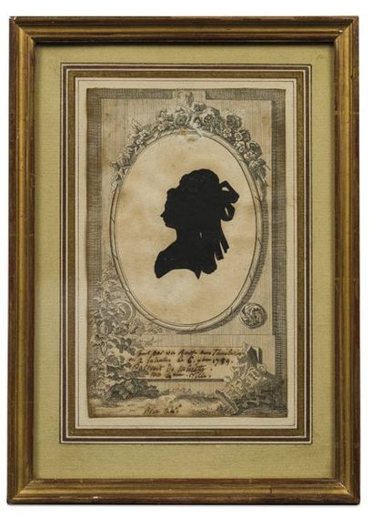 null Ecole russe ; attribuable à Andréï Voronichine. Silhouette d’une jeune femme...