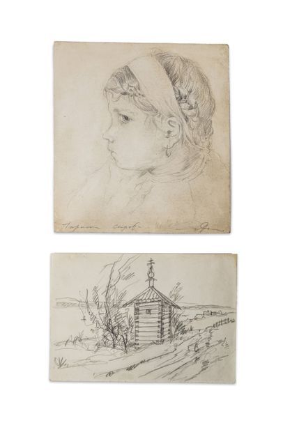null Léonid Sologoub. 

Deux dessins :

• La chapelle de camp. 

Crayon sur papier....