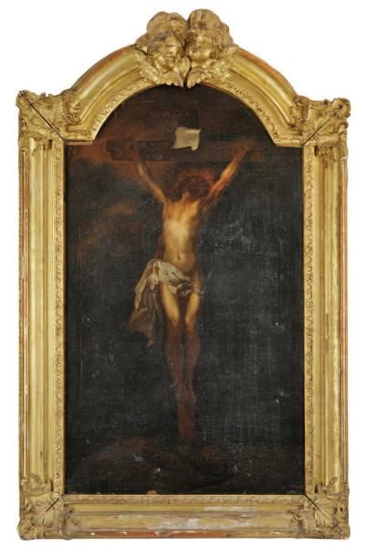 Charles de LA FOSSE(1636 - 1716), attribué à Le Christ en Croix Toile cintrée dans...