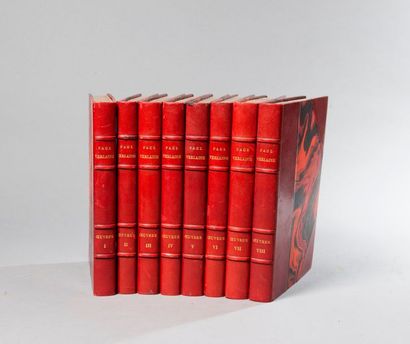 null VERLAINE. Paul. Œuvres complètes. Paris. Rombaldi. 8 volumes in-8, demi-chagrin...