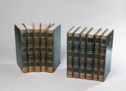 null VOLTAIRE. Œuvres complètes. Paris. Delangle. 1828. 97 volumes in-8, demi-veau...