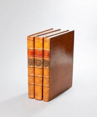 null MONTAIGNE. Les Essais. Londres. Tonson et Watts. 1724. 3 volumes in-4, plein...