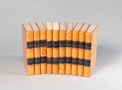 null DEMOSTHENE et ESCHINE. Œuvres. Paris. Verdière. 1819. 10 volumes in-8, demi-veau...