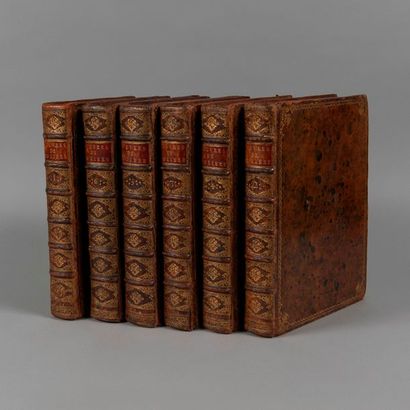 null MOLIERE. Œuvres. Paris. 1734. 6 volumes in-4, pleine basane tachetée, frise...