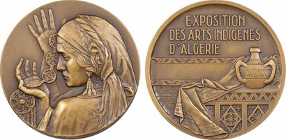 null Algérie, Exposition des arts indigènes, par Camille Alaphilippe, en bronze,...