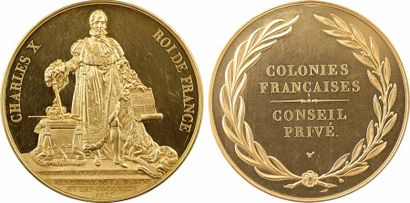 null Charles X, Conseil privé des colonies françaises, par Michaut, 1827 Paris, PCGS...