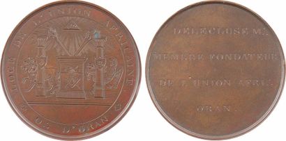 null Algérie, Oran (Orient d'), médaille de la loge de l'Union africaine, M. Delecluse,...
