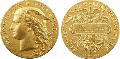 null Algérie, Oran, concours régional hippique, médaille en or, par Ponscarme, 1886...