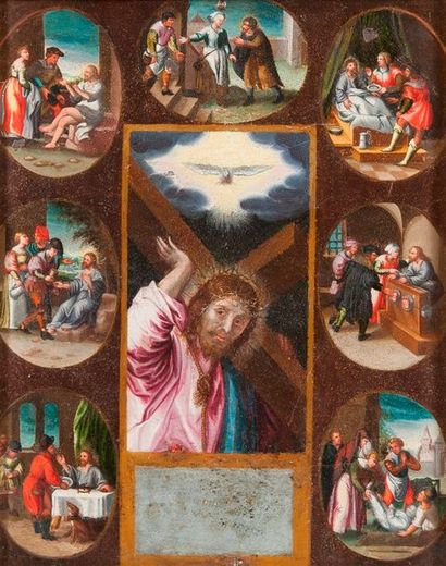 null Ecole flamande du XVIIIe siècle

Le Christ et sept médaillons figurant les miracles

Métal

31...