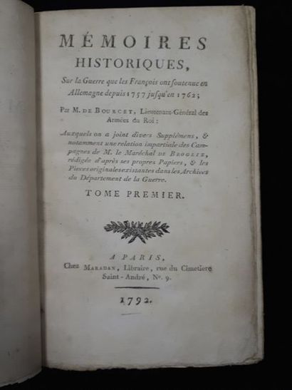 null M. de BOURCET, lieutenant-général des armées du roi. Mémoires historiques, sur...