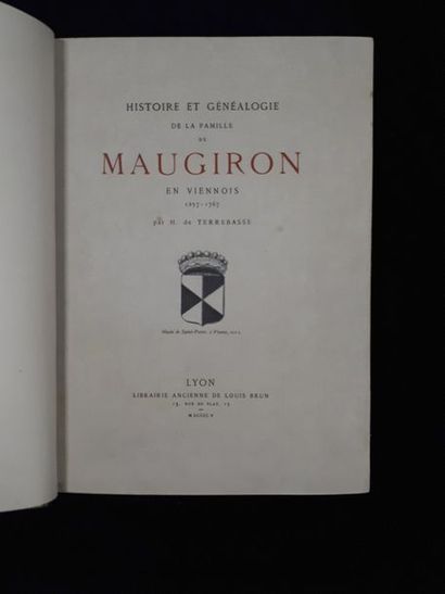 null H. de TERREBASSE. Histoire et généalogie de la famille de Maugiron en Viennois,...