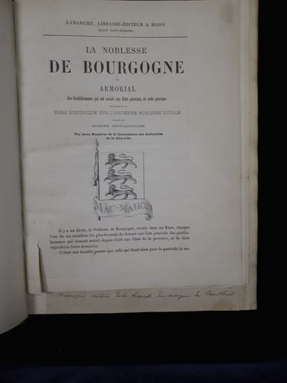 null Henri BEAUNE et Jules d'ARBAUMONT. La Noblesse aux états de Bourgogne, de 1350...