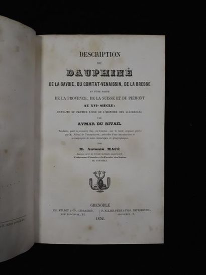 null Aymar DU RIVAIL. Description du Dauphiné, de la Savoie, du Comtat-Venaissin,...