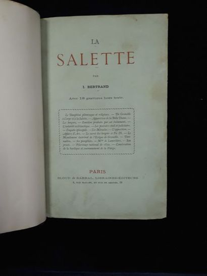 null I. BERTRAND. La Salette. Avec 18 gravures hors texte. Paris, Bloud & Barral,...