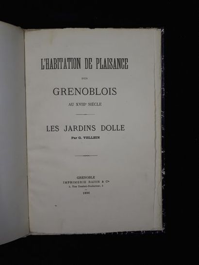 null [Grenoble] G. VELLEIN. L'Habitation de plaisance d'un Grenoblois au XVIIIe siècle....
