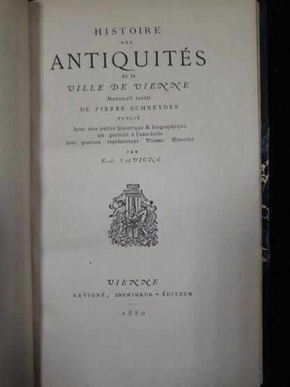 null [Vienne] Pierre SCHNEYDER. Histoire des antiquités de la ville de Vienne. Manuscrit...