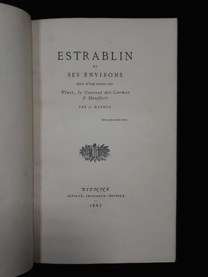 null [Estrablin, Pinet, Montfort] J. MAYOUD. Estrablin et ses environs. Suivi d'une...