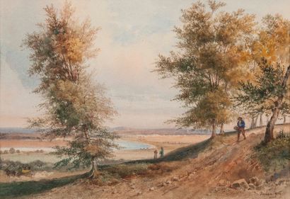 null Jean Antoine Siméon FORT

(Valence 1793 – Paris 1861)

Paysage à la colline...