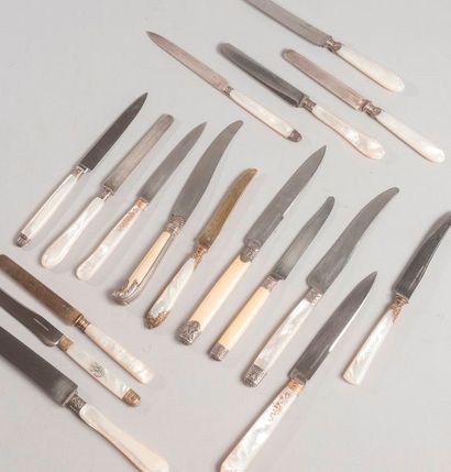 Lot de 17 couteaux fruits et couteaux de...