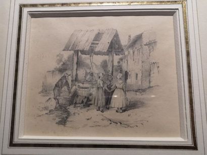 null Ecole FRANCAISE du XIXe siècle

Les paysans au puits

Crayon.

11,5 x 13,5 cm...