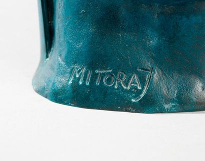 null Mitoraj, le centurion, Sculpture en bronze patine bleu signé, certificat Numéro...