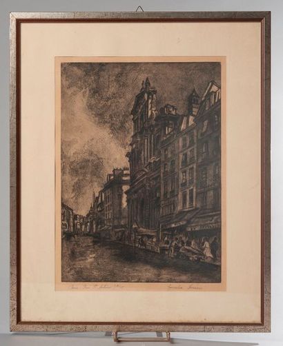 null Cornelia FERRARIS (1909- ?)

Vue de Paris, rue Saint Antoine

Gravure en no...