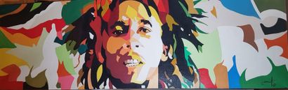 null Bob Marley, 2009 Acrylique sur toile Signée et datée en bas à droite 188 x 60...
