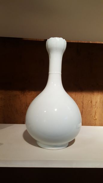null Vase blanc de Chine, long col. XIXe siècle