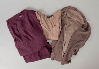 null ZADIG & VOLTAIRE - Lot de 3 robes, gilets en laine et cachemire. Taille 38-40...