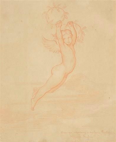 Hippolyte FLANDRIN (1809-1864) Ange brandissant des couronnes, allégorie de la Victoire...