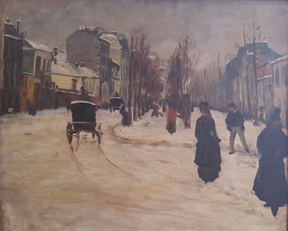 null Ecole MODERNE vers 1900

Rue de Paris sous la neige

Huile sur toile. 

65 x...