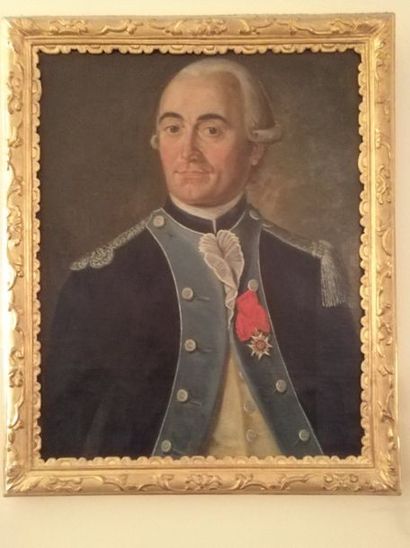  Ecole FRANCAISE de la fin du XVIIIe siècle. 
Portrait d’officier 
(Famille de l’est,...