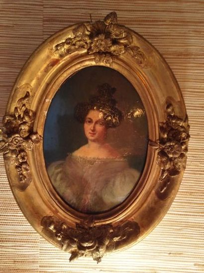  Ecole FRANCAISE vers 1820 
Portrait d’Adélaïde Aimée Félicitée Mahuet de Rullecourt...