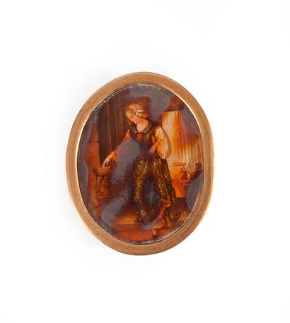 null Ecole ROMANTIQUE du XIXe siècle.

Femme au bénitier

Gouache ovale.

5 x 4 cm

Provenance...