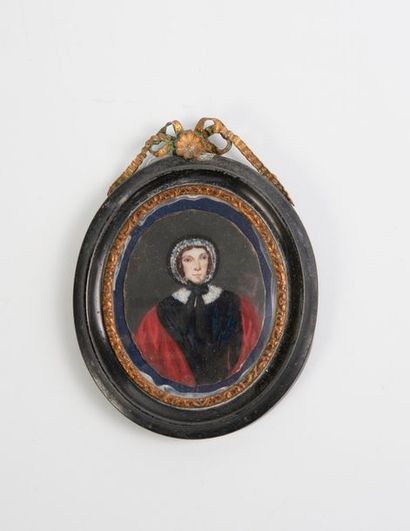 null Ecole FRANCAISE vers 1850

Portrait de femme

Gouache ovale.

5 x 4 cm

Provenance...