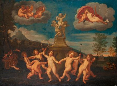 null Ecole ITALIENNE du XVIIème siècle, atelier de l’ALBANE

Le triomphe de l’Amour

Toile

75...