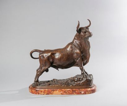 null CHRISTOPHE FRATIN (1801-1864) 

Fier taureau

Epreuve en bronze patiné, signé...