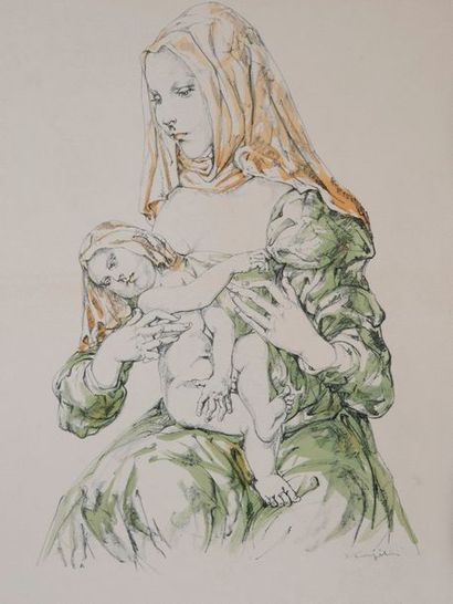 null LEONARD TSUGUHARU FOUJITA (1886-1968)

Maternité, 1967

Lithographie en couleurs,...